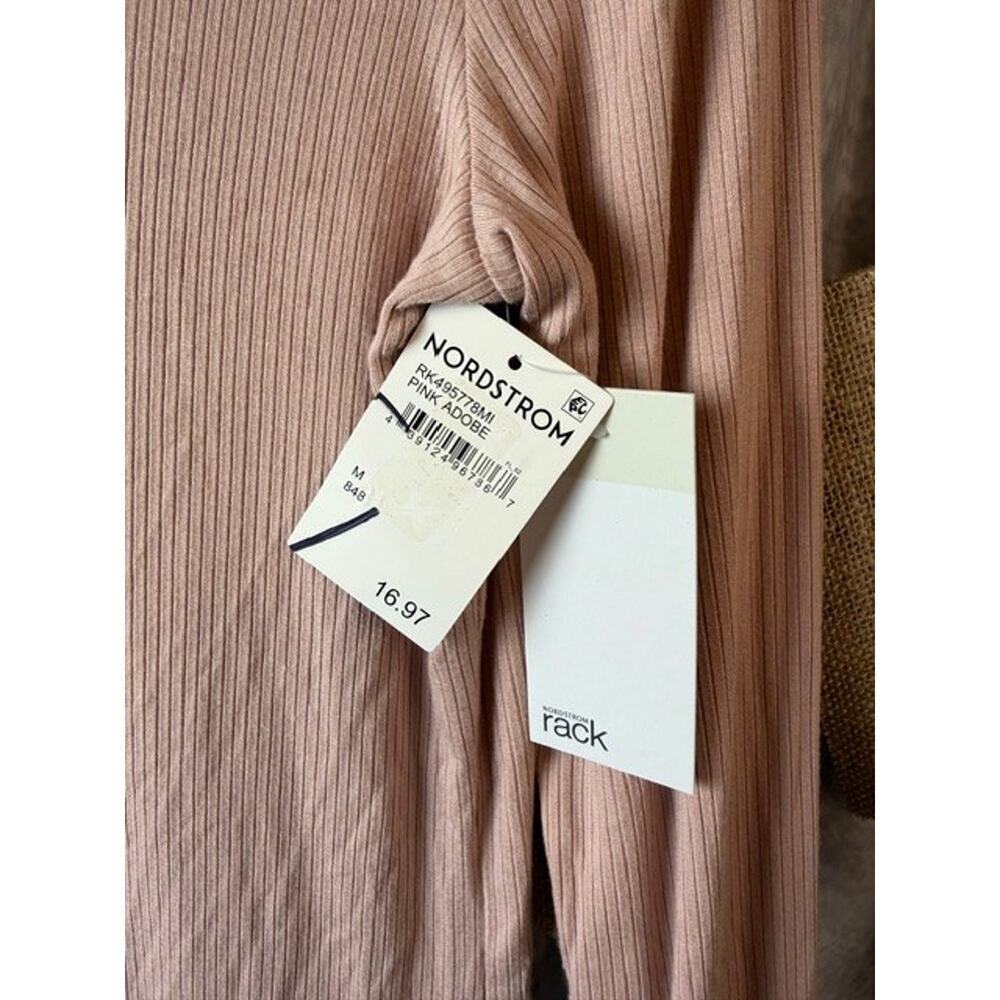 Nordstrom Rack Crew Neck Long Sleeve Pullover Pink Adobe T Shirt Size M - Picture 6 of 7